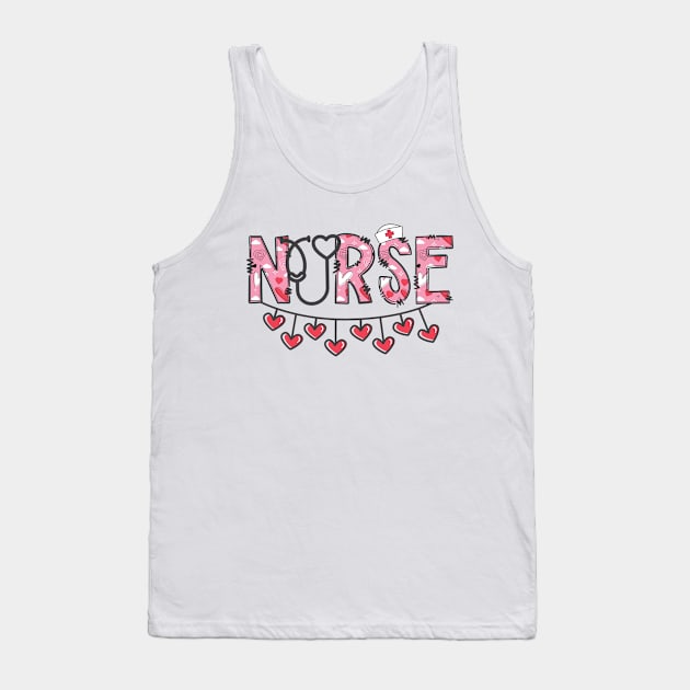 Nurse Valentine's Day Stethoscope Hearts Tank Top by jackofdreams22